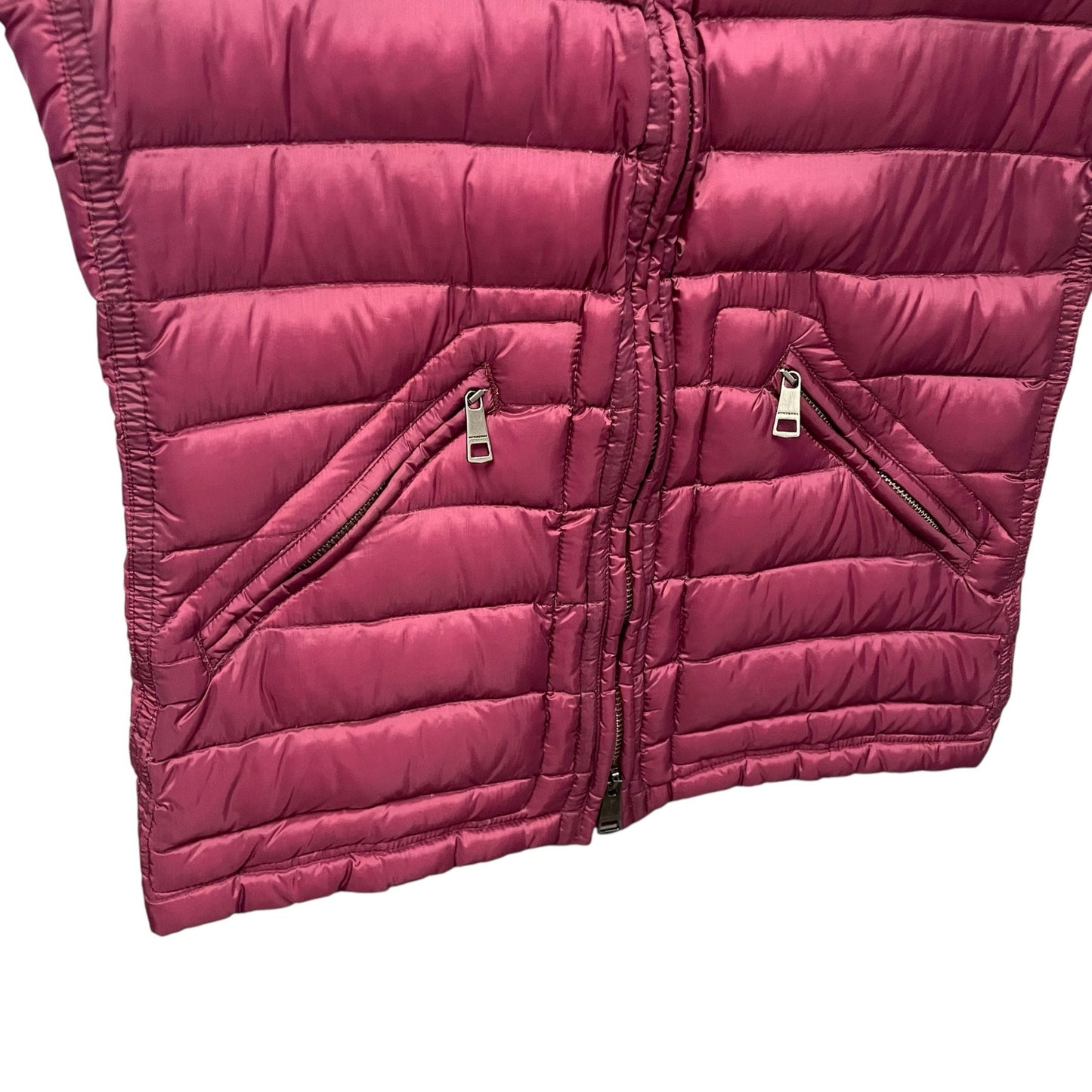 Burberry Brit Cranstead Check Quilted Down Vest Puffer Gilet Garnet Pink XS