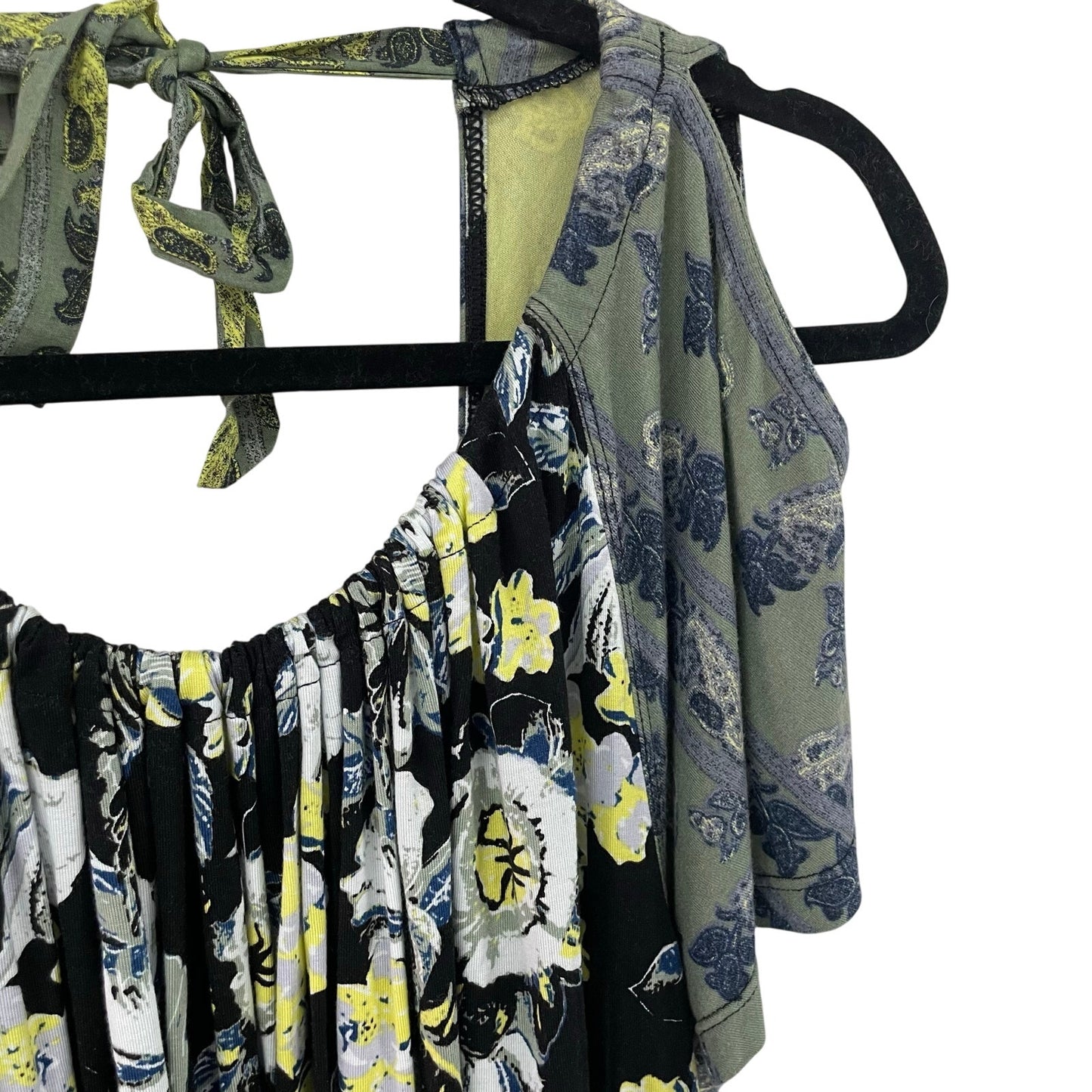 Free People Cold Shoulder Scoop Neck Floral Print Top Womens Small