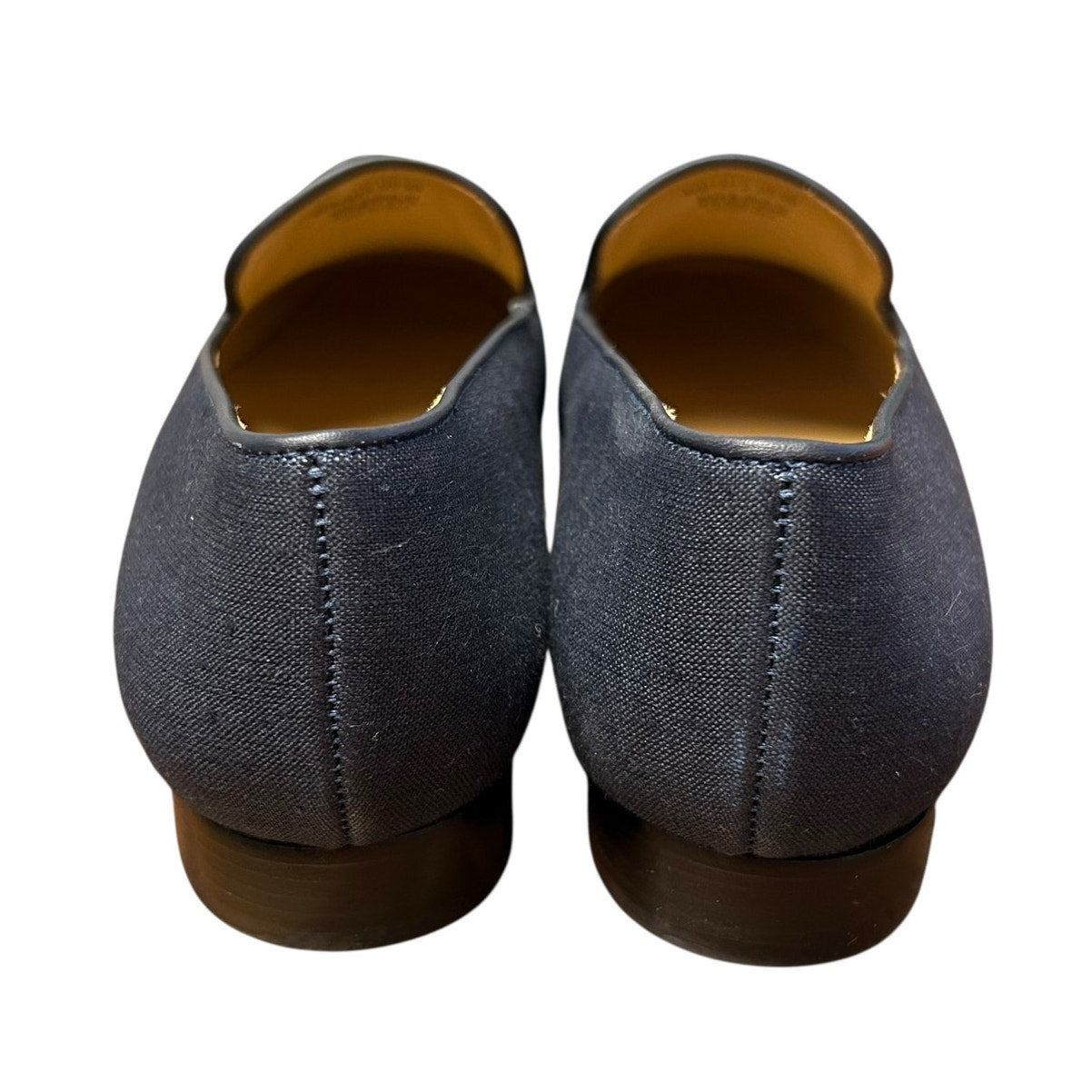 Lauren Ralph Lauren Blue Logo Embroidered Slip On Heeled Loafer Womens 9