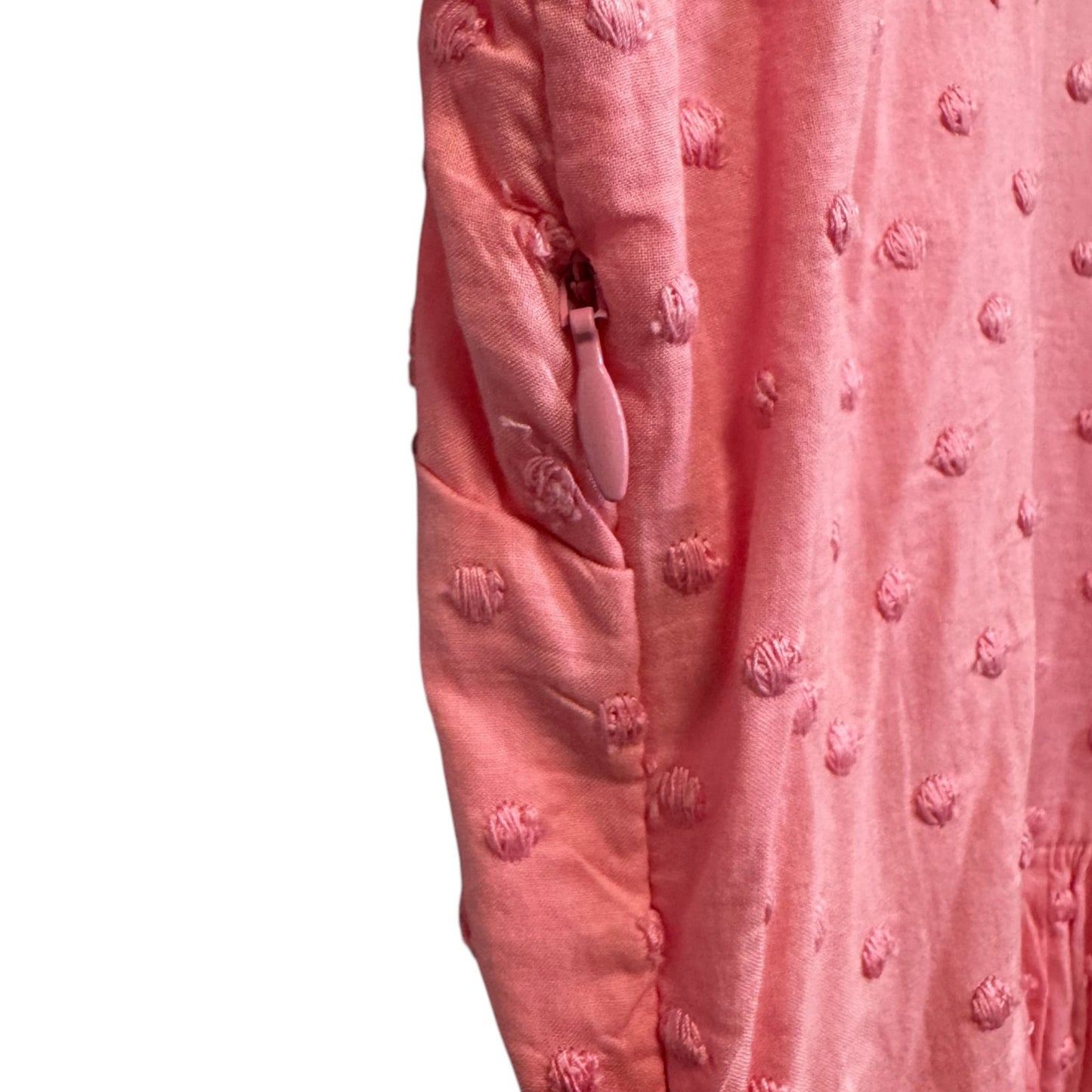 LoveShackFancy Pink Puff Sleeve Square Neck Raleigh Cotton Mini Dress Womens 2