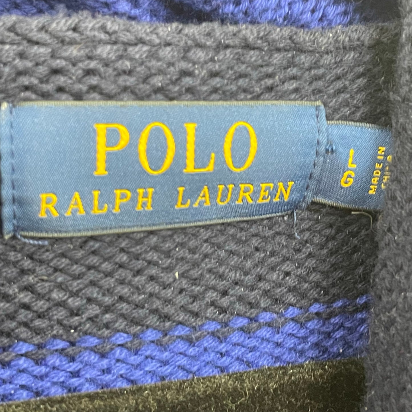Polo Ralph Lauren Athletic Varsity Tiger Hooded Sweater Blue Navy Mens Large