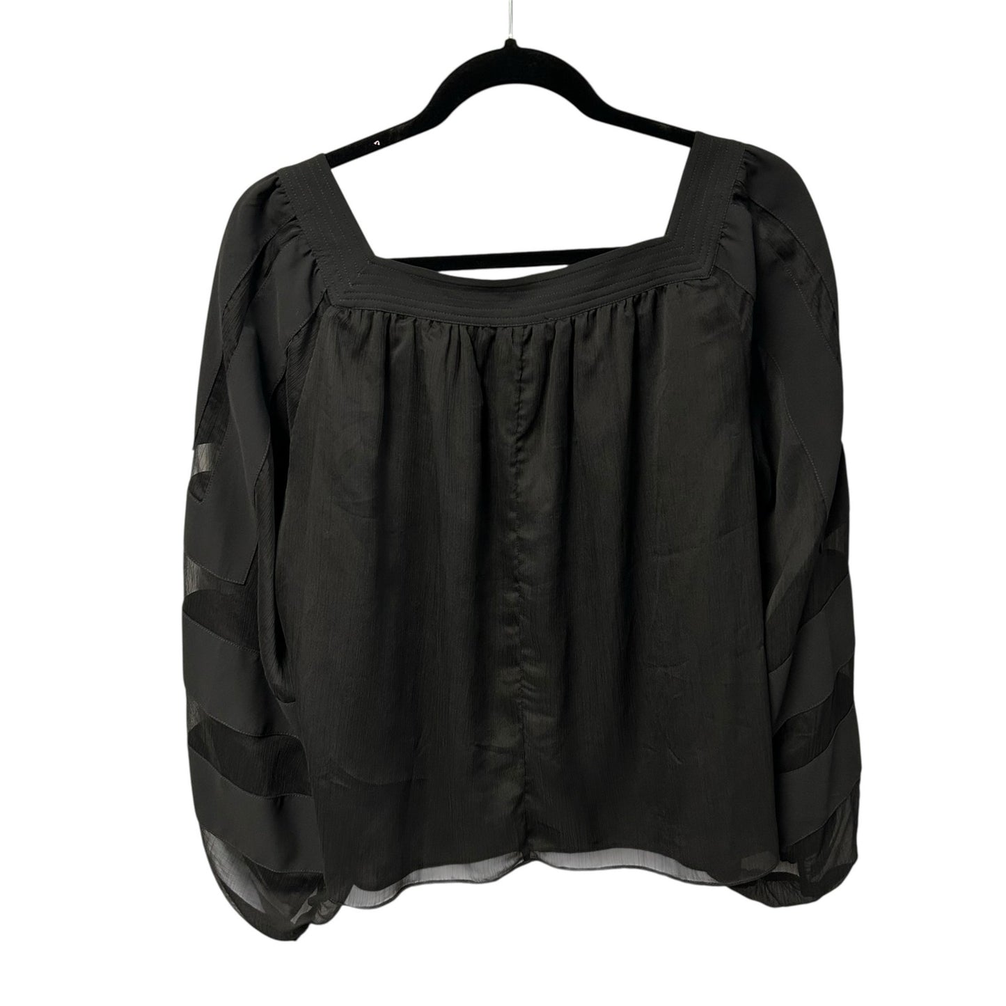 Tuckernuck Black Balloon Sleeve Square Neckline Alexa Blouse Womens Size Large