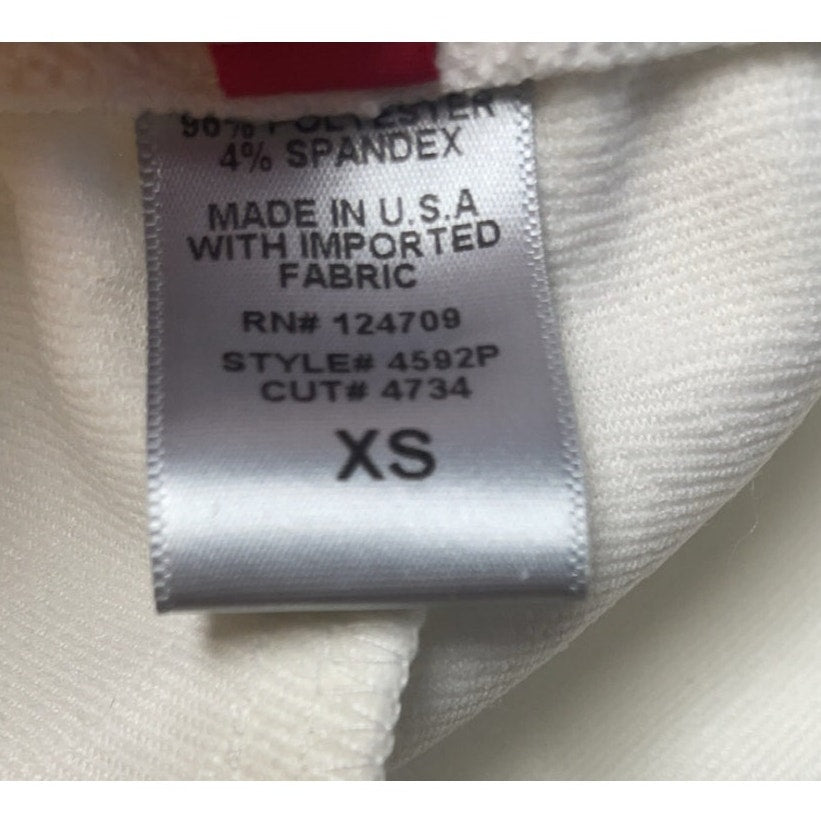 IC Collection Pull On Text Print White Stretch Pants Womens XS