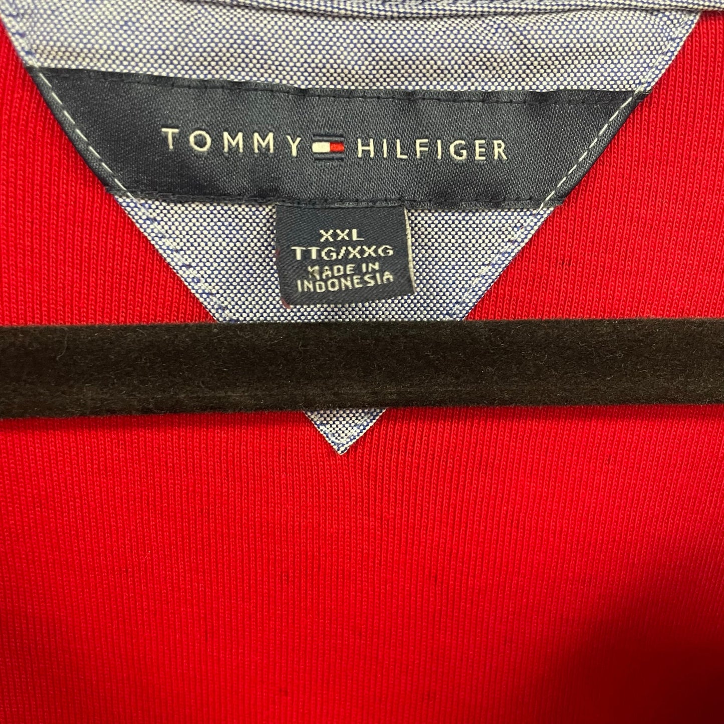 Tommy Hilfiger Short Sleeve Polo Dress Red Navy Polka Dot Print Womens Size XXL