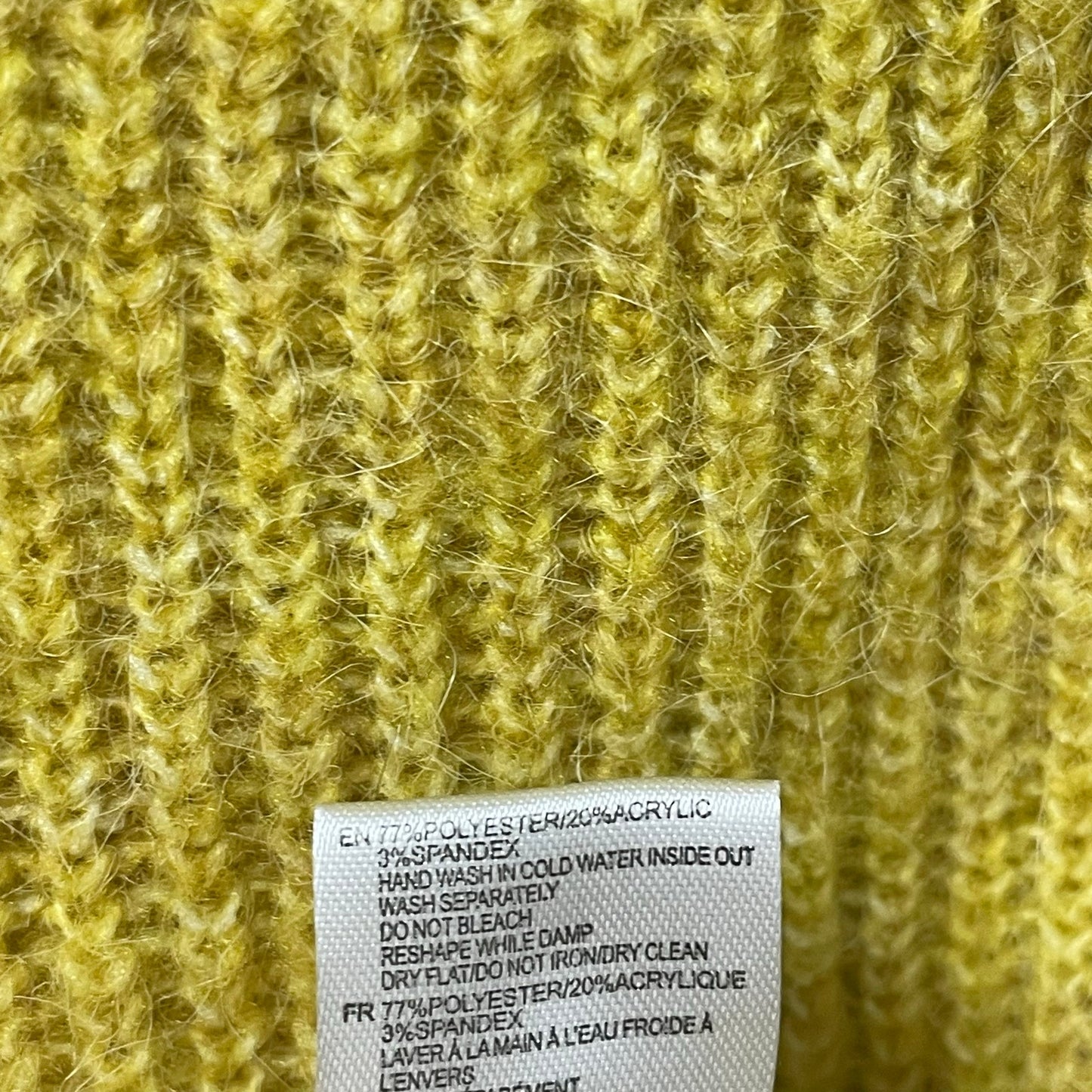 By Anthropologie Pullover Mock Neck Sweater Dark Yellow Acrylic Knit Size Medium