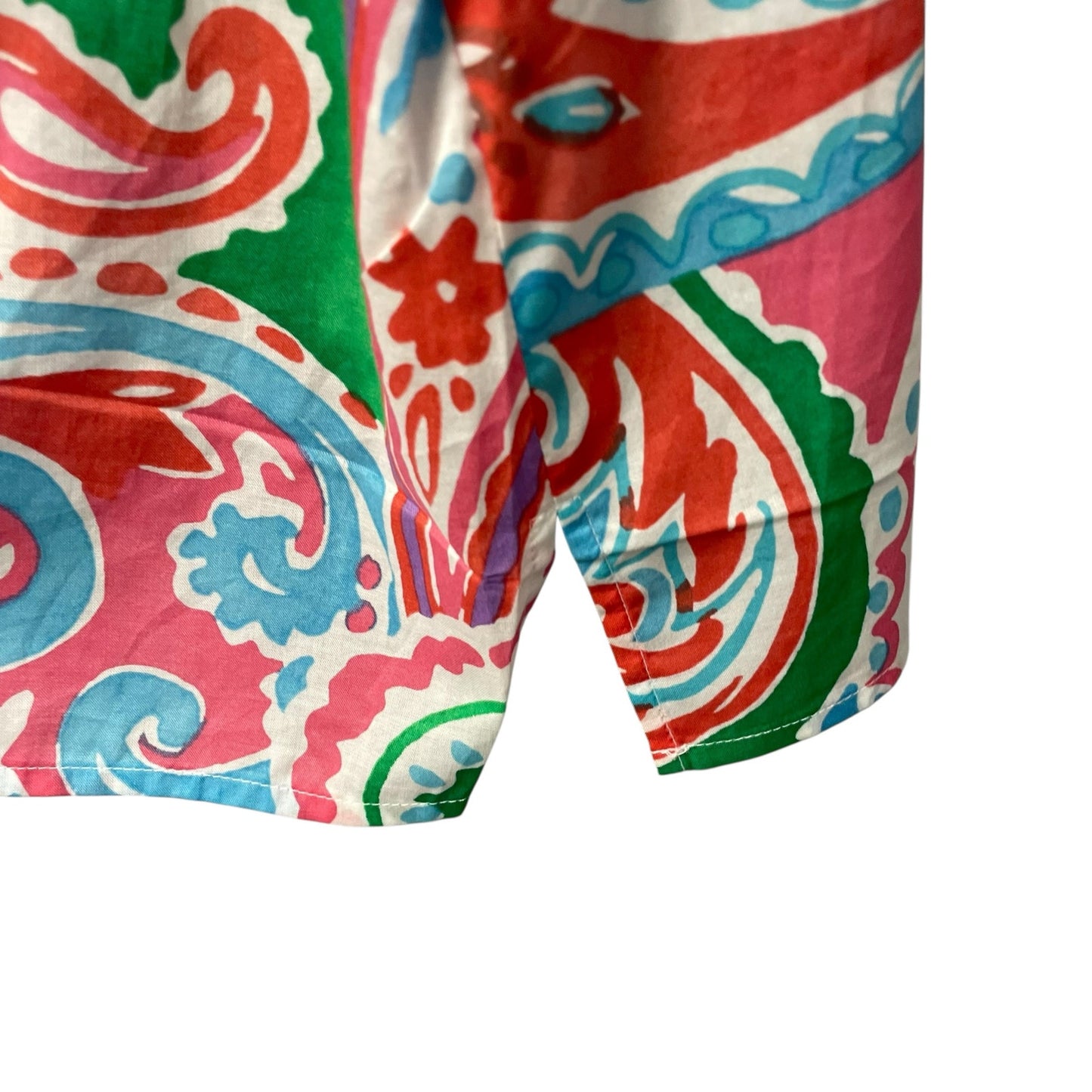 NWT Talbots Sleeveless Tassel Tie Front Multicolor Paisley Print Top Womens 2X