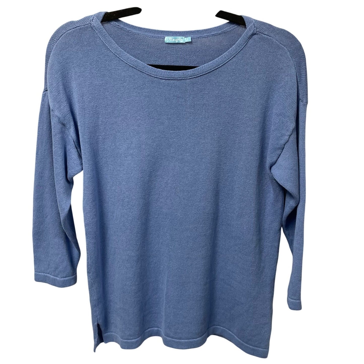 J. McLaughlin Linen Cotton Blend 3/4 Sleeve Sweater Light Blue Womens Size Small