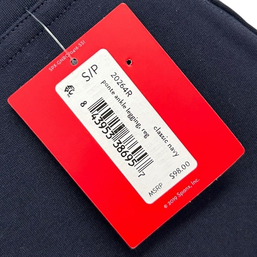 NWT Spanx Classic Navy Blue Ponte Ankle Pull On Leggings Womens Small