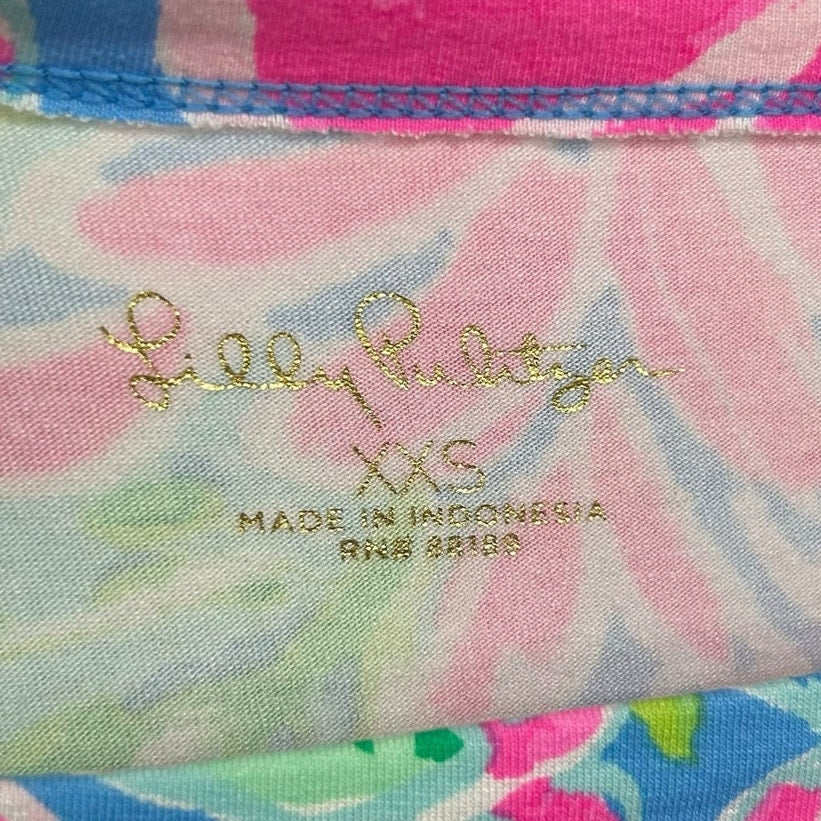 Lilly Pulitzer Zanzibar Blue Multicolor Sophie UPF 50+ Shift Dress Womens XXS