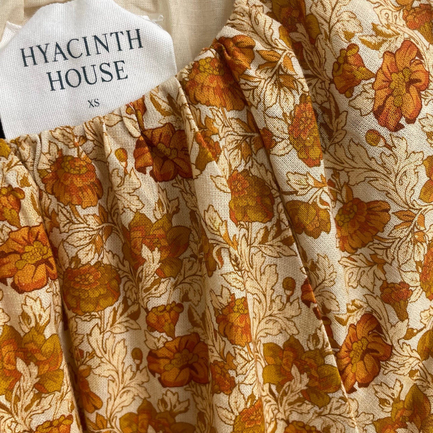 NWT Tuckernuck Hyancinth House Burnt Orange Floral Brynn Mini Dress Womens XS