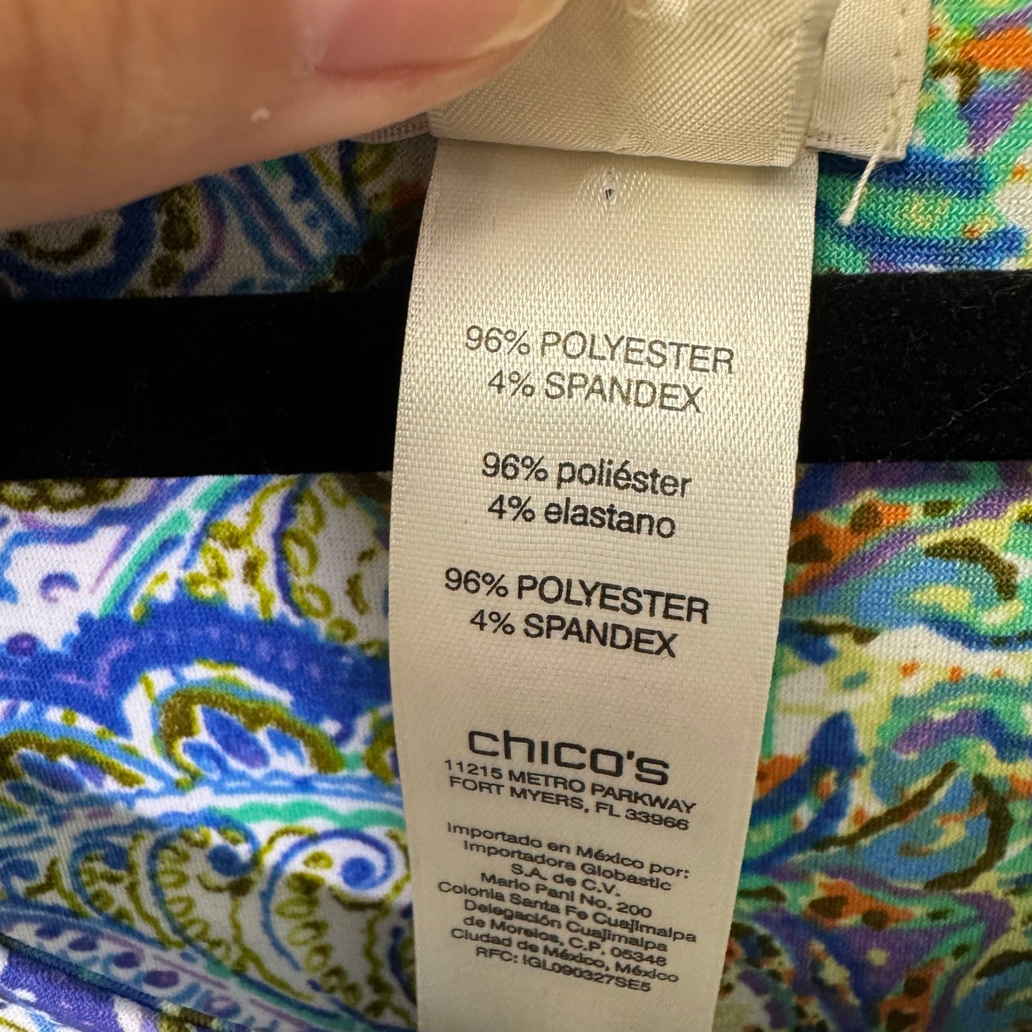 Chico's Blue Green Purple Paisley 3/4 Kimono Sleeve Round Neck Top Womens 20