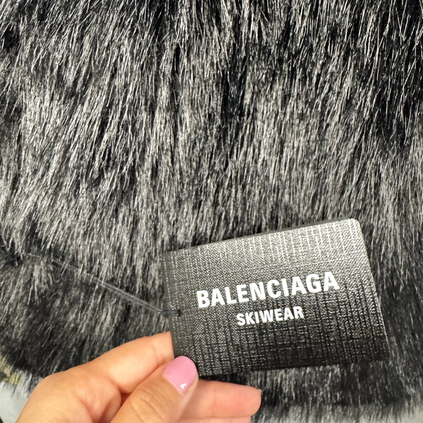NWT Balenciaga Black Faux Fur Reversible Ski Jacket Womens 6