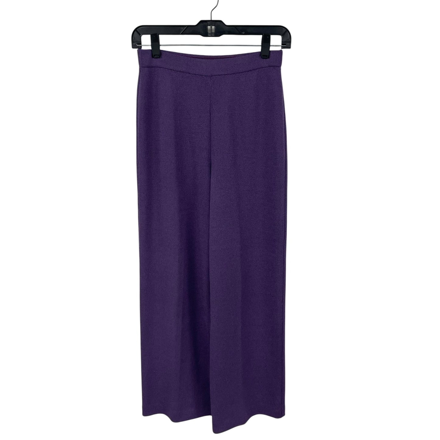 St. John Collection Santana Knit Purple Wide Leg Pull On Pant Womens Size 2