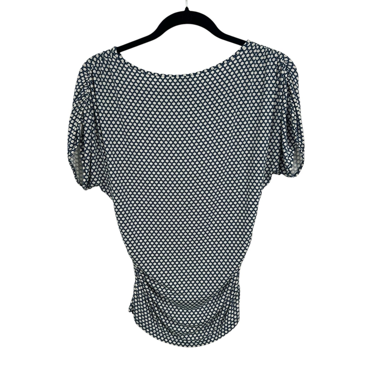 Weston Wear Anthropologie Navy Cream Knot Twist Front V Neck Top Womens Small