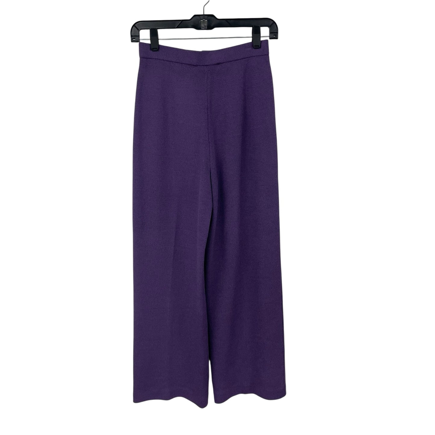 St. John Collection Santana Knit Purple Wide Leg Pull On Pant Womens Size 2