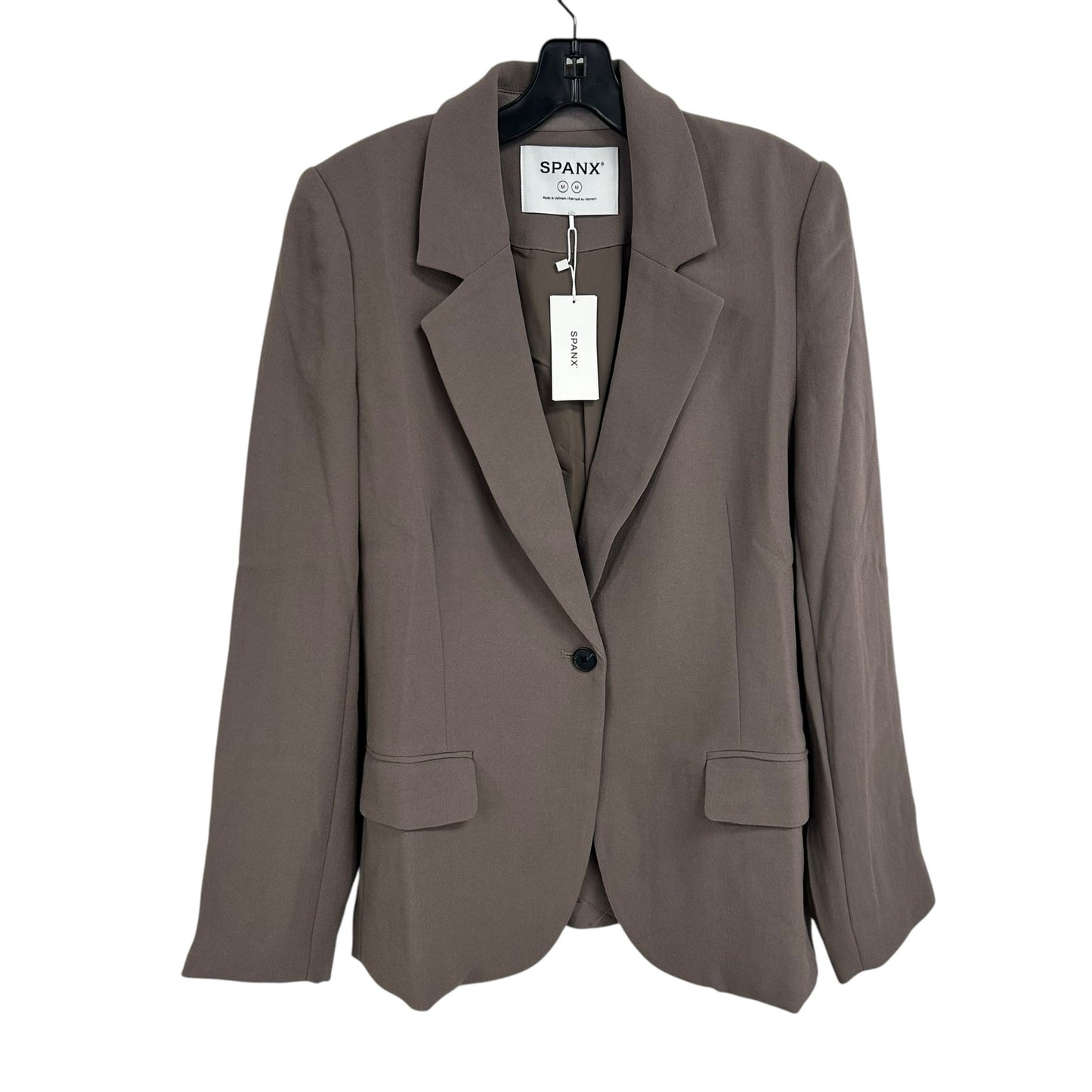 NWT Spanx Smoke Carefree Crepe Satin Back Blazer Jacket Womens Medium