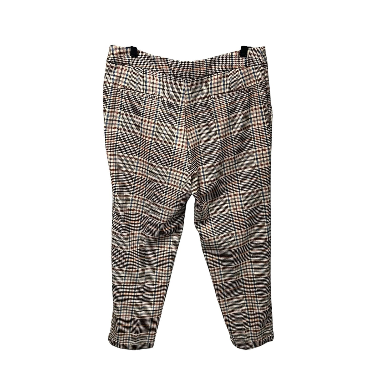 by Anthropologie Malcolm Plaid Tapered Slim Fit Front Zip Trousers Womens 12