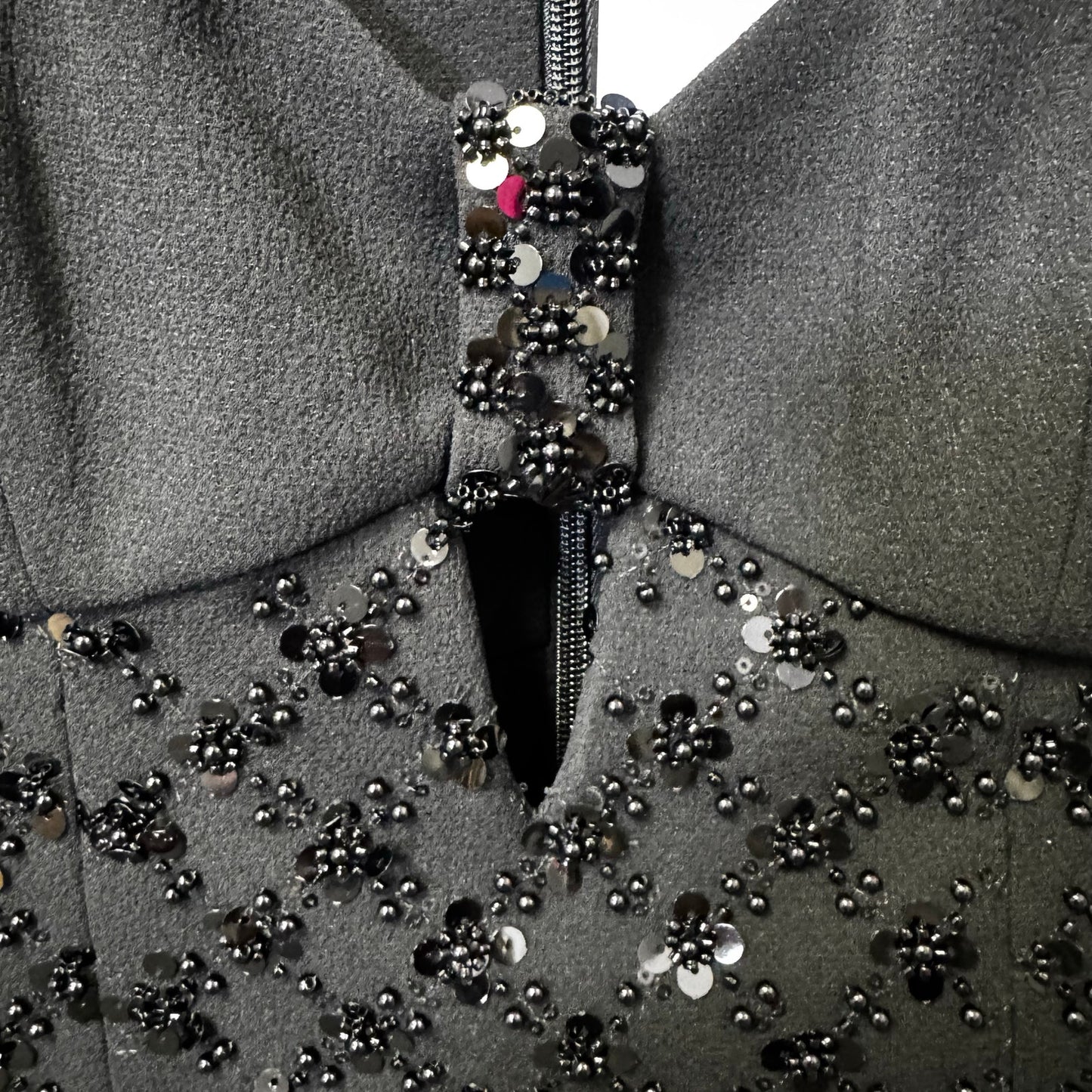 NWT Rebecca Vallance Black Bead Sequin 3/4 Sleeve Marie Mini Dress Womens 8