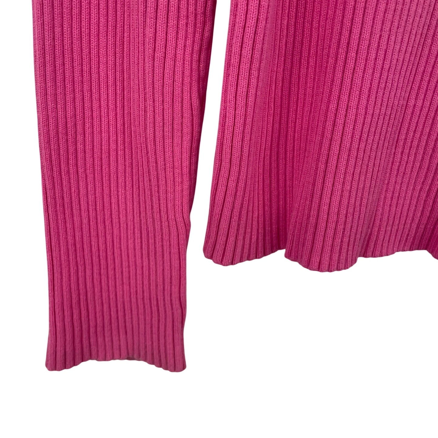 Y2K Tommy Hilfiger Pure Cotton Ribbed Knit Logo Sweater Pink Womens Large