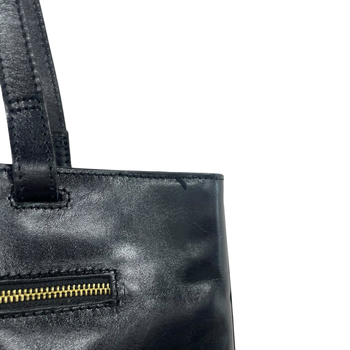 Patricia Nash Braden Tote Bag Black Brown Leather Colorblock Patchwork AS IS