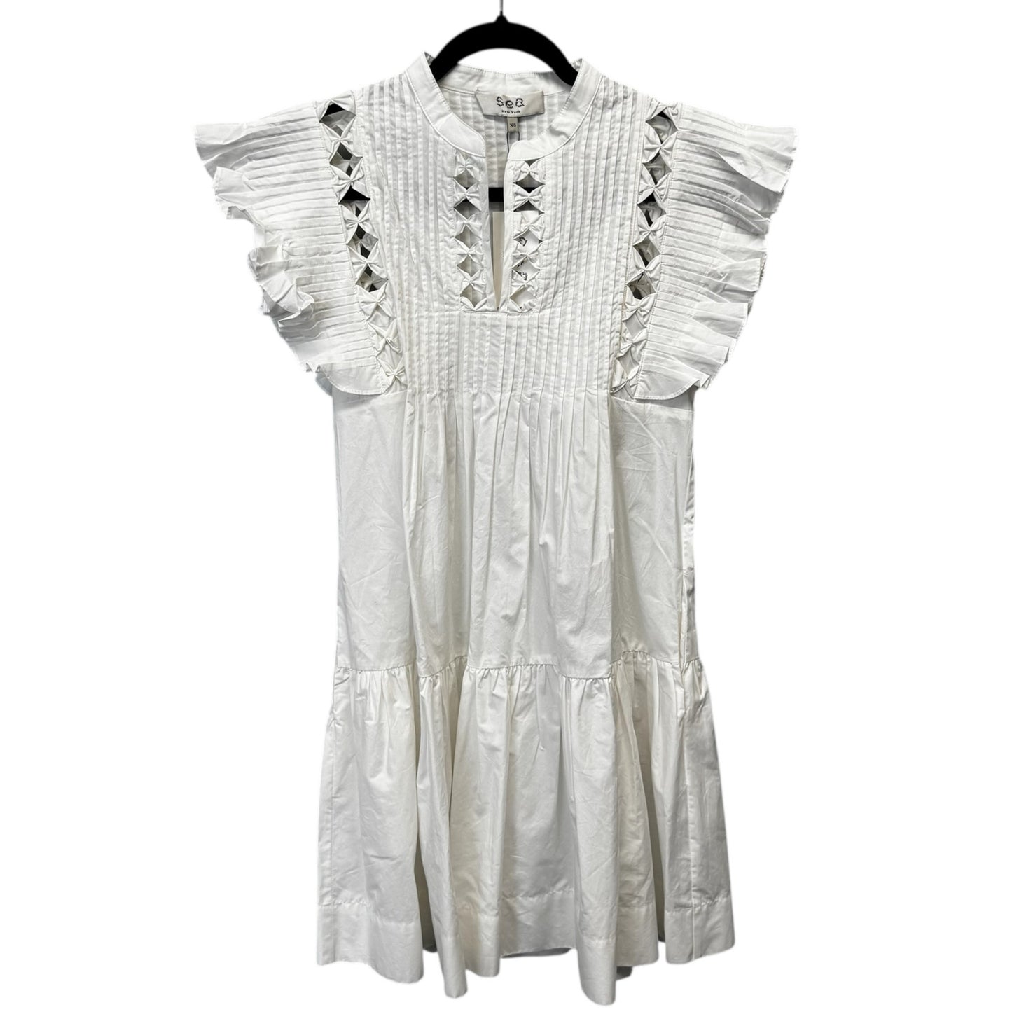 NWT SEA New York White Flutter Sleeve Phoebe Tunic Mini Dress Womens X-Small