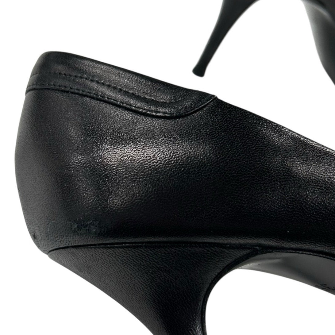 Vintage Givenchy Black Leather Flower Closed Toe Womens 36.5 / US 6.5 AS IS