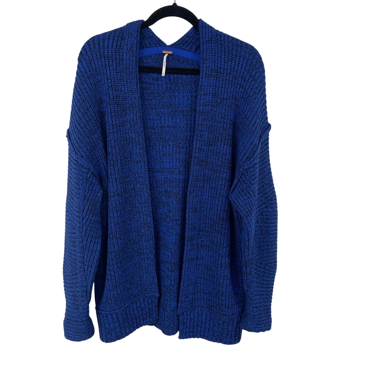 Free People Open Front High Hopes Cardigan Sweater Blue Black Knit Womens XS
