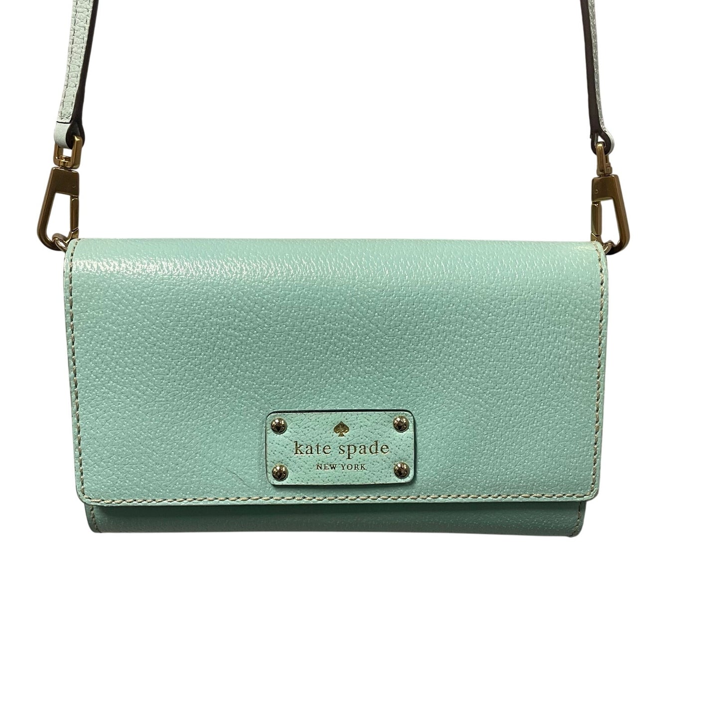 Kate Spade Natalie Wellesley Teal Leather Wallet Crossbody Handbag