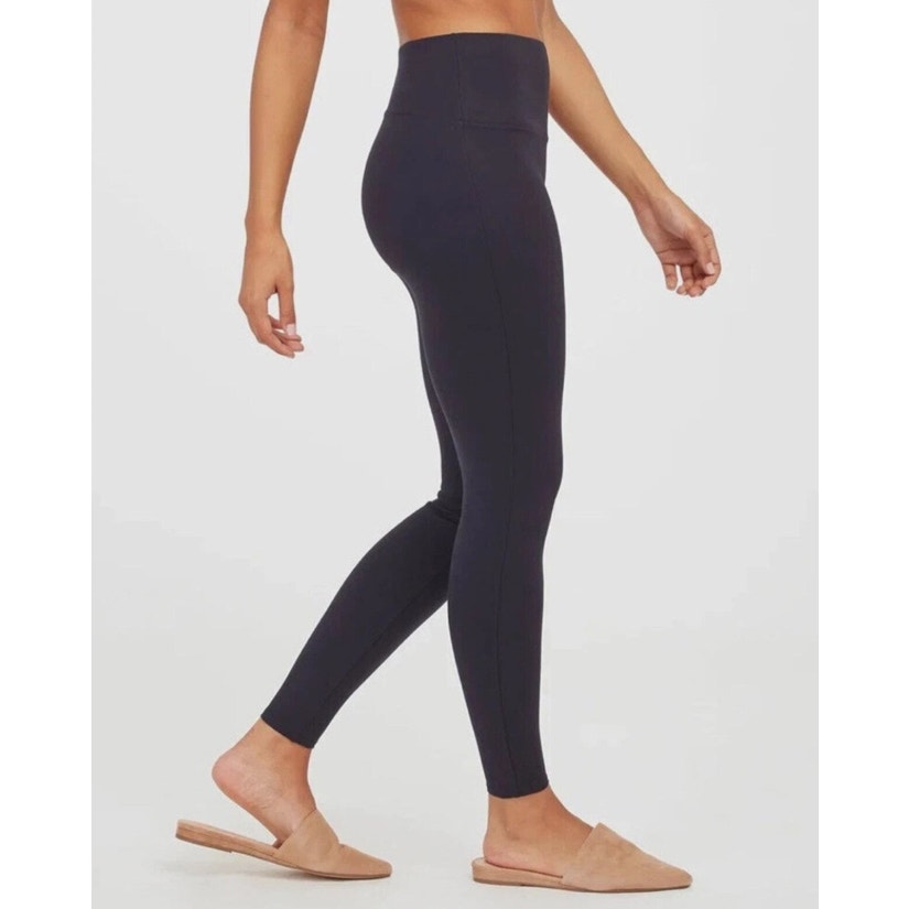 NWT Spanx Classic Navy Blue Ponte Ankle Pull On Leggings Womens Small