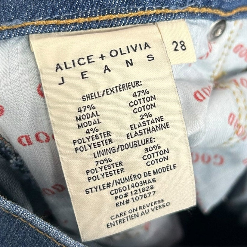 Alice + Olivia Jeans Heart and Soul Good High Rise Ankle Tie Jeans Womens 28