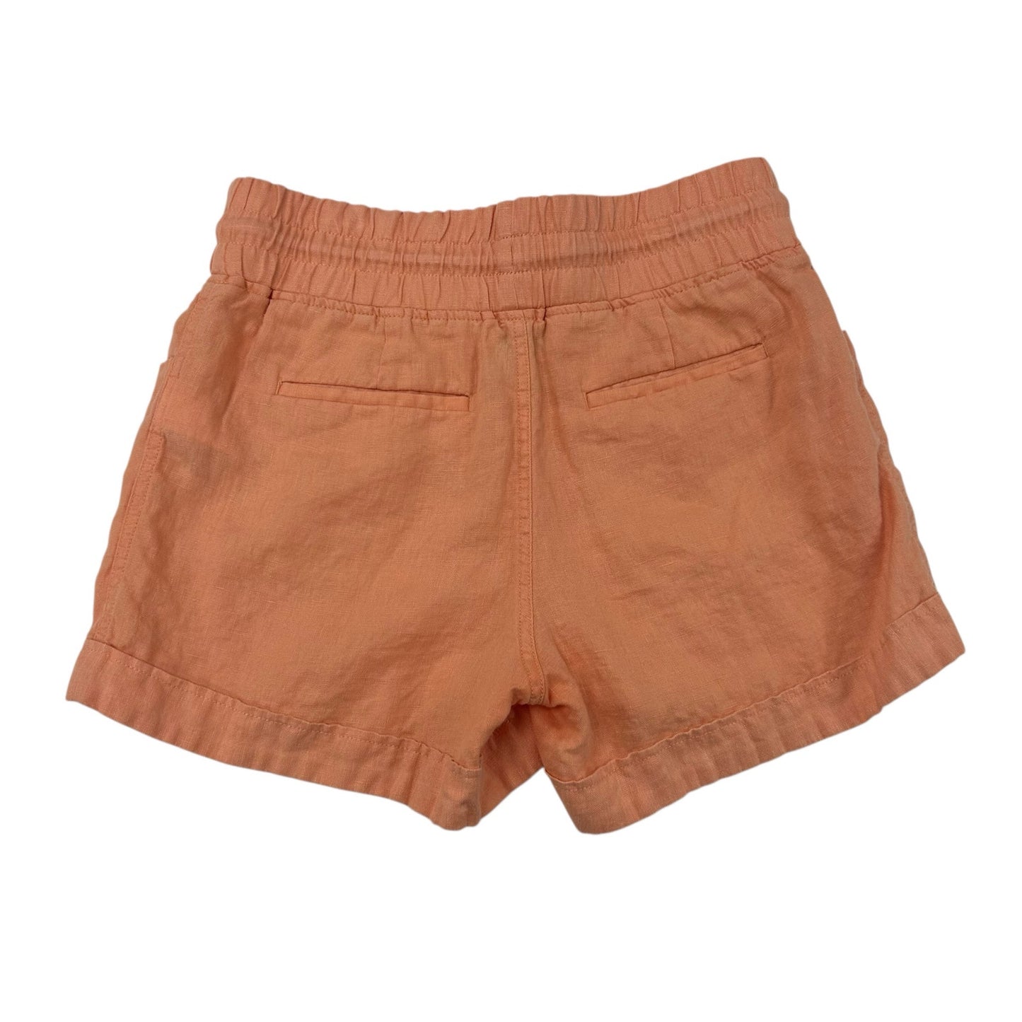 Athleta Light Orange Elastic Waist Drawstring Cabo Linen 4” Short Womens Size 6