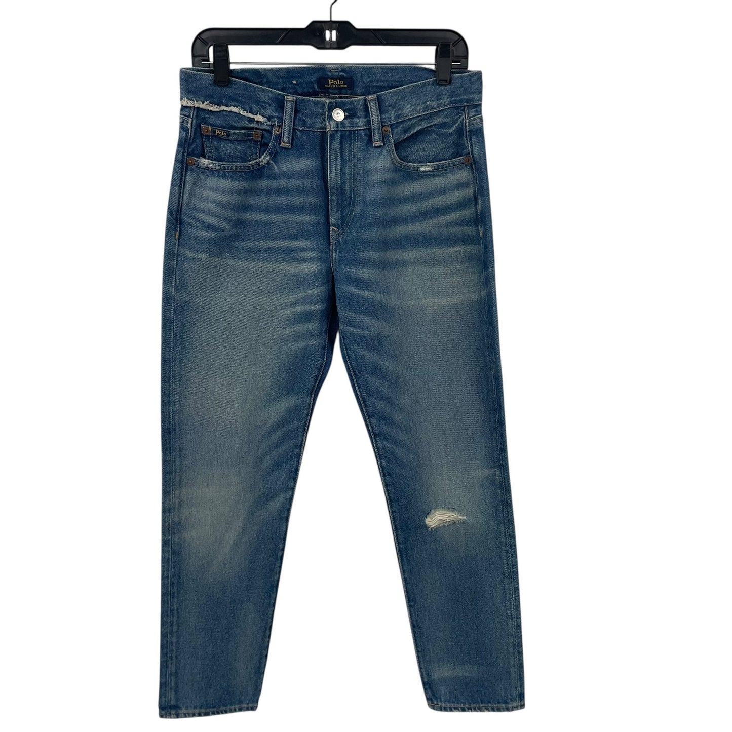 Polo Ralph Lauren The Avery Boyfriend Jean Light Wash Distressed Denim Womens 26