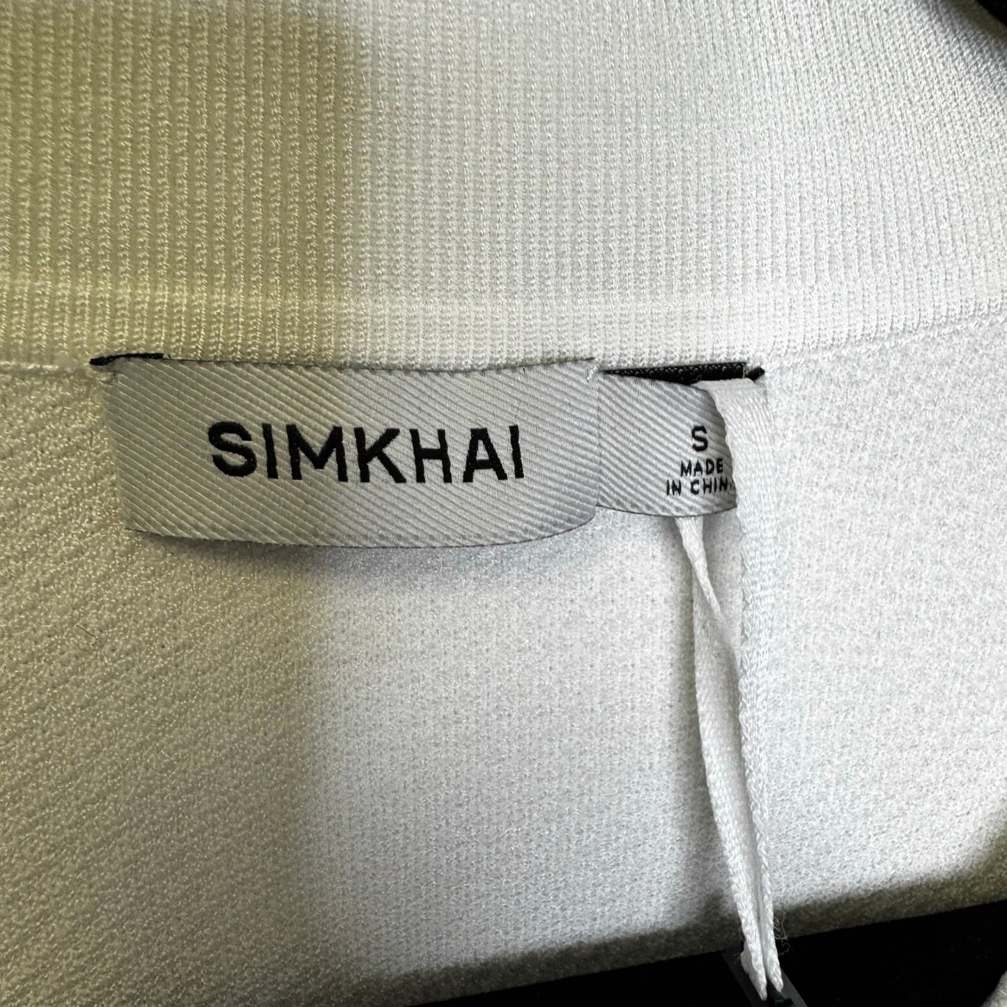 NWT Simkhai Ivory Short Sleeve Margaret Knit Cropped Polo Top Womens Small
