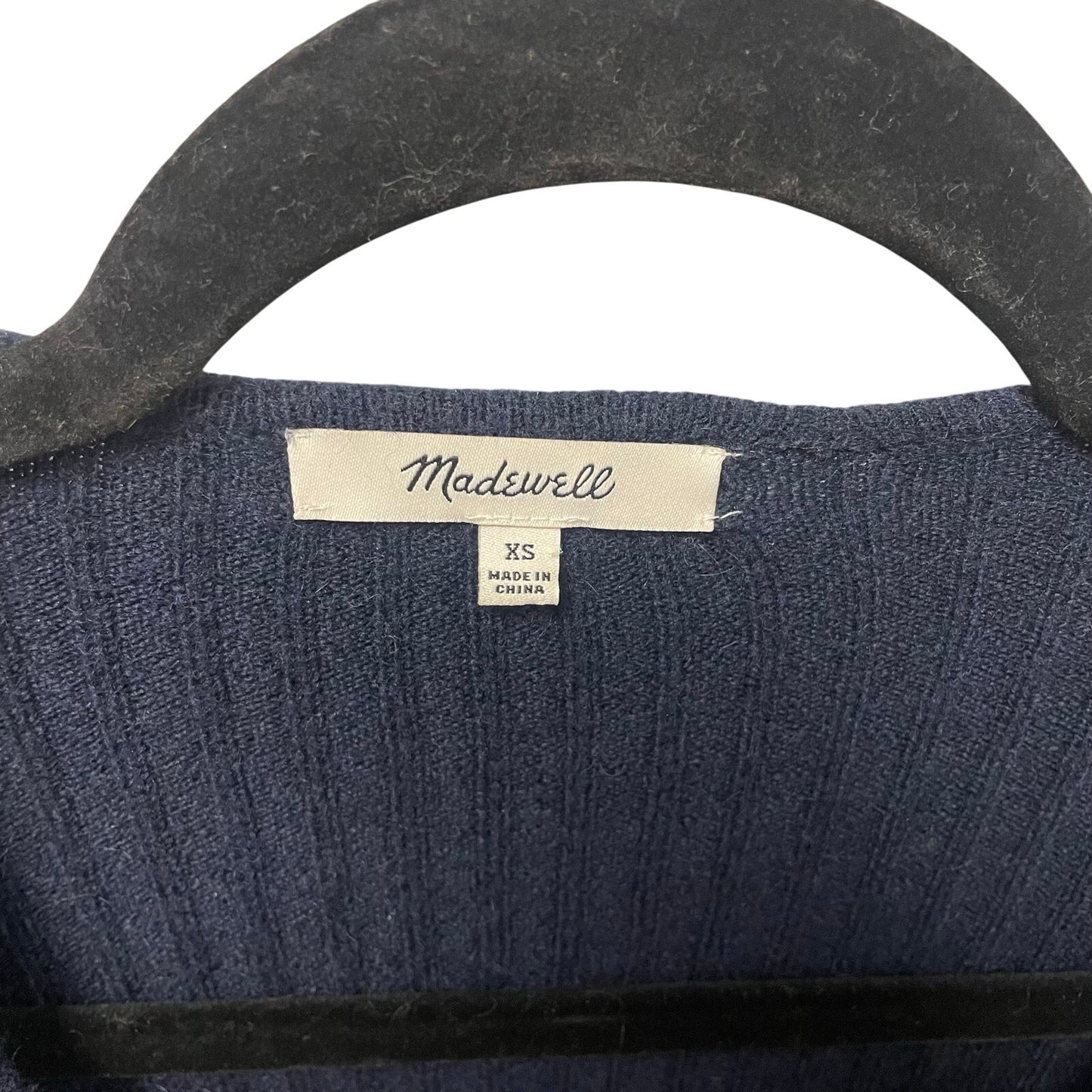 Madewell Cameron Ribbed Cardigan Sweater in Coziest Yarn Deep Indigo Womens XS