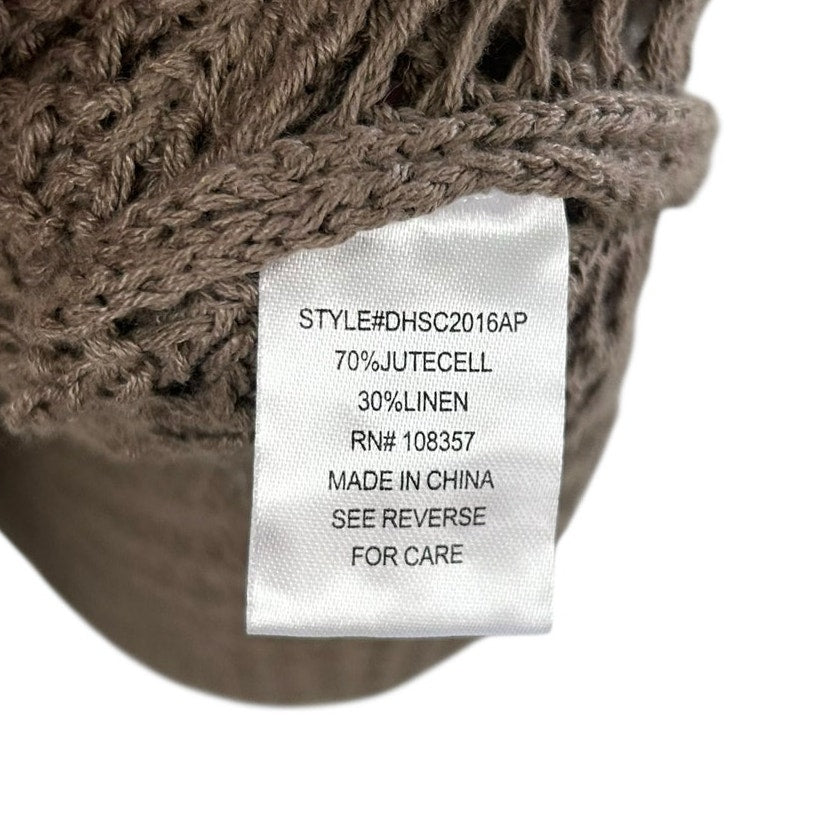 NWT DH New York Anthropologie Brown Open-Stitch Cardigan Sweater Womens XS