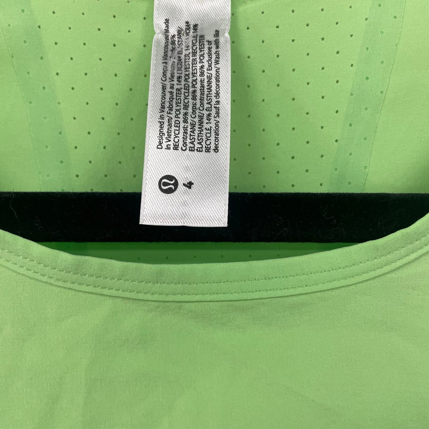 Lululemon Swift Ventilated Running Tank Top Scream Green Light Womens 4