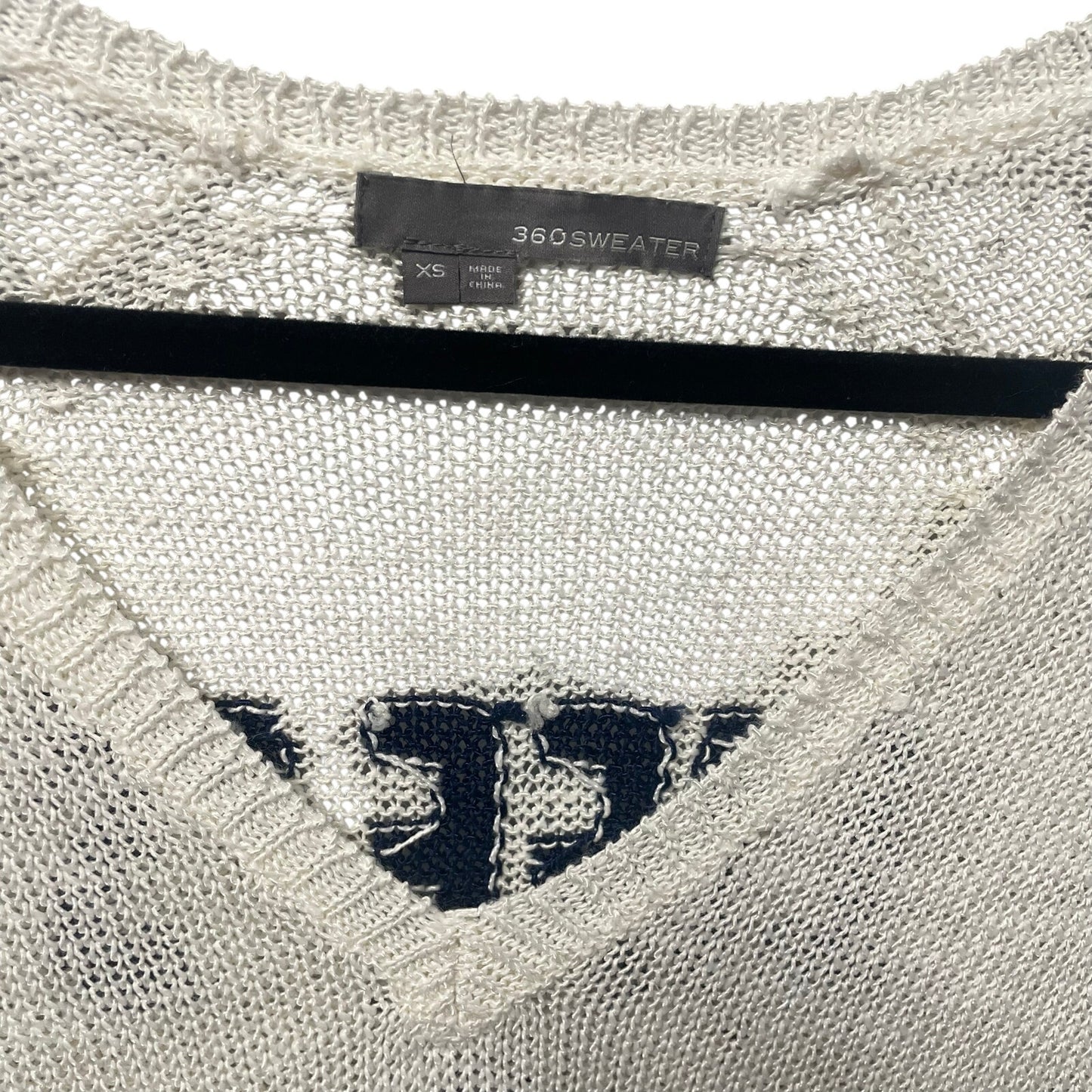 Revolve 360 Sweater Linen Blend Knit Life's A Beach Ivory and Indigo Womens XS