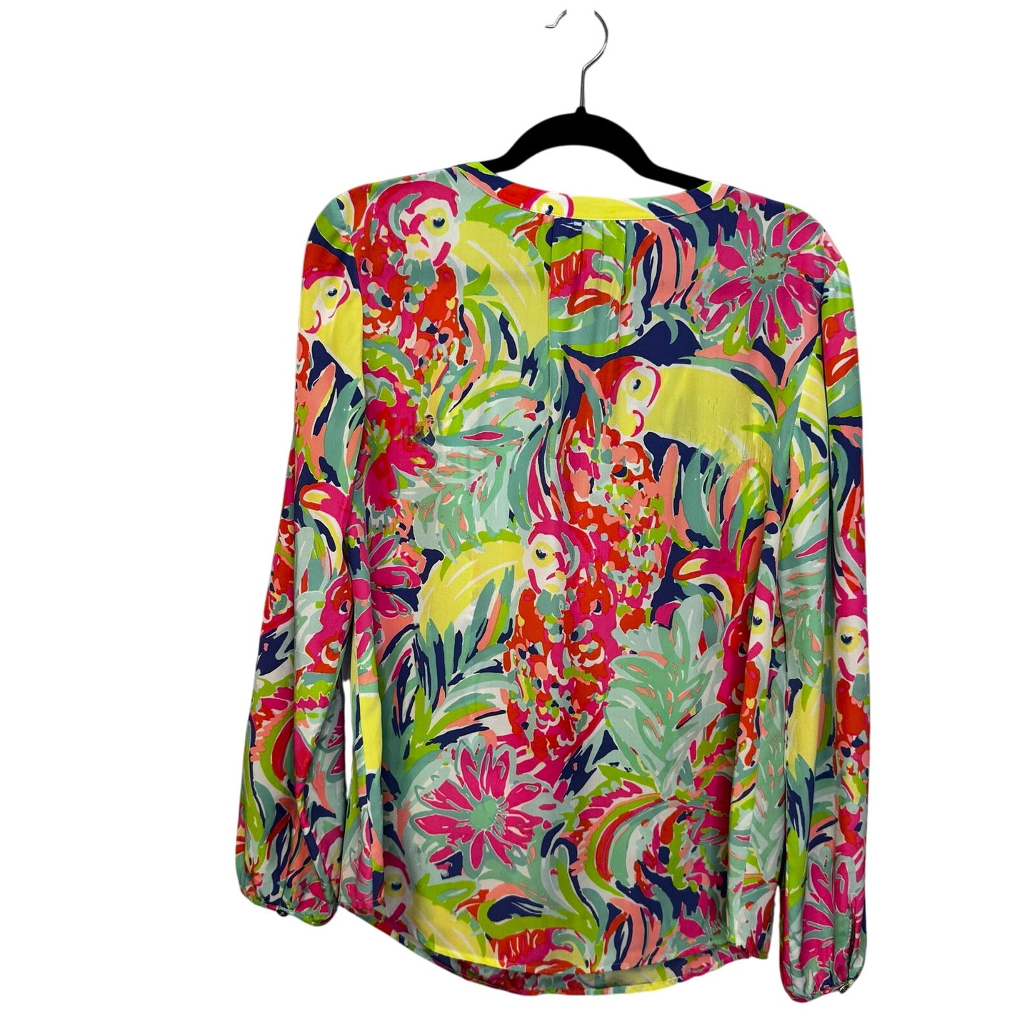 Lilly Pulitzer Multi Color in Casa Banana Long Sleeve Stacey Top Womens Large