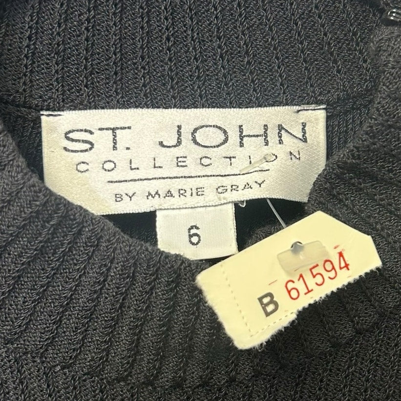 NWD St. John Collection by Marie Gray Black Wool Blend Sleeveless Dress Womens 6