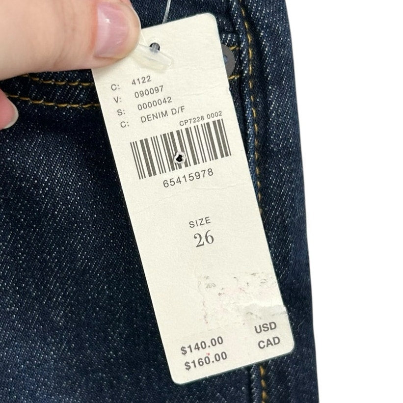 NWT Pilcro Ultra High Rise Five Pocket The Split Straight Denim Jeans Womens 26