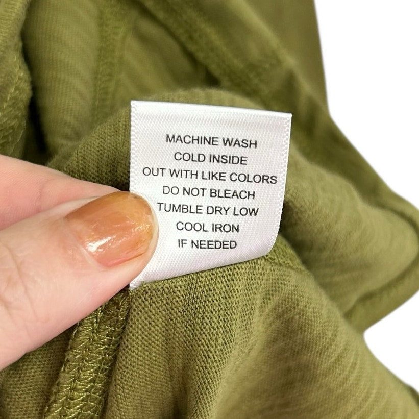 NWT Habitat Clothes to Live In Olive Green Pocket Cardigan Sweater Womens Small