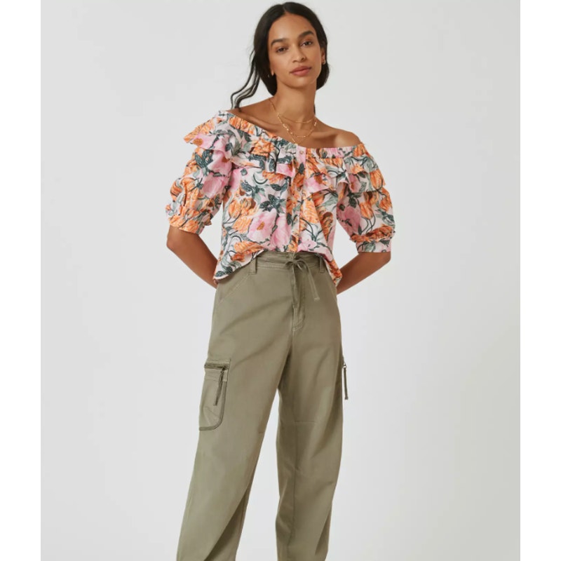 Cecilia Pettersson for Anthropologie Ruffled Off-The-Shoulder Blouse Womens XS