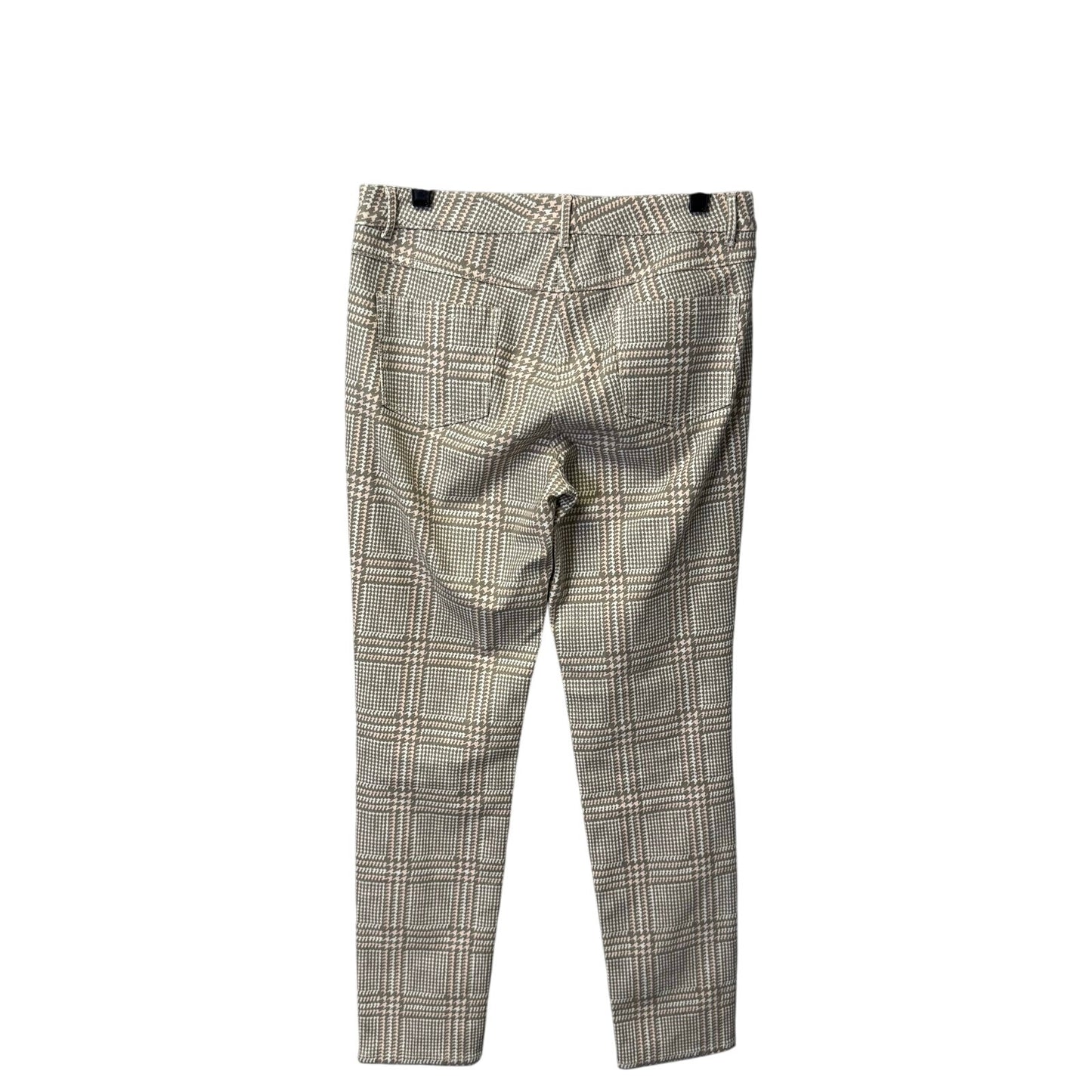 J. McLaughlin Brown Blush Houndstooth High Rise Cotton Ankle Pants Womens 10