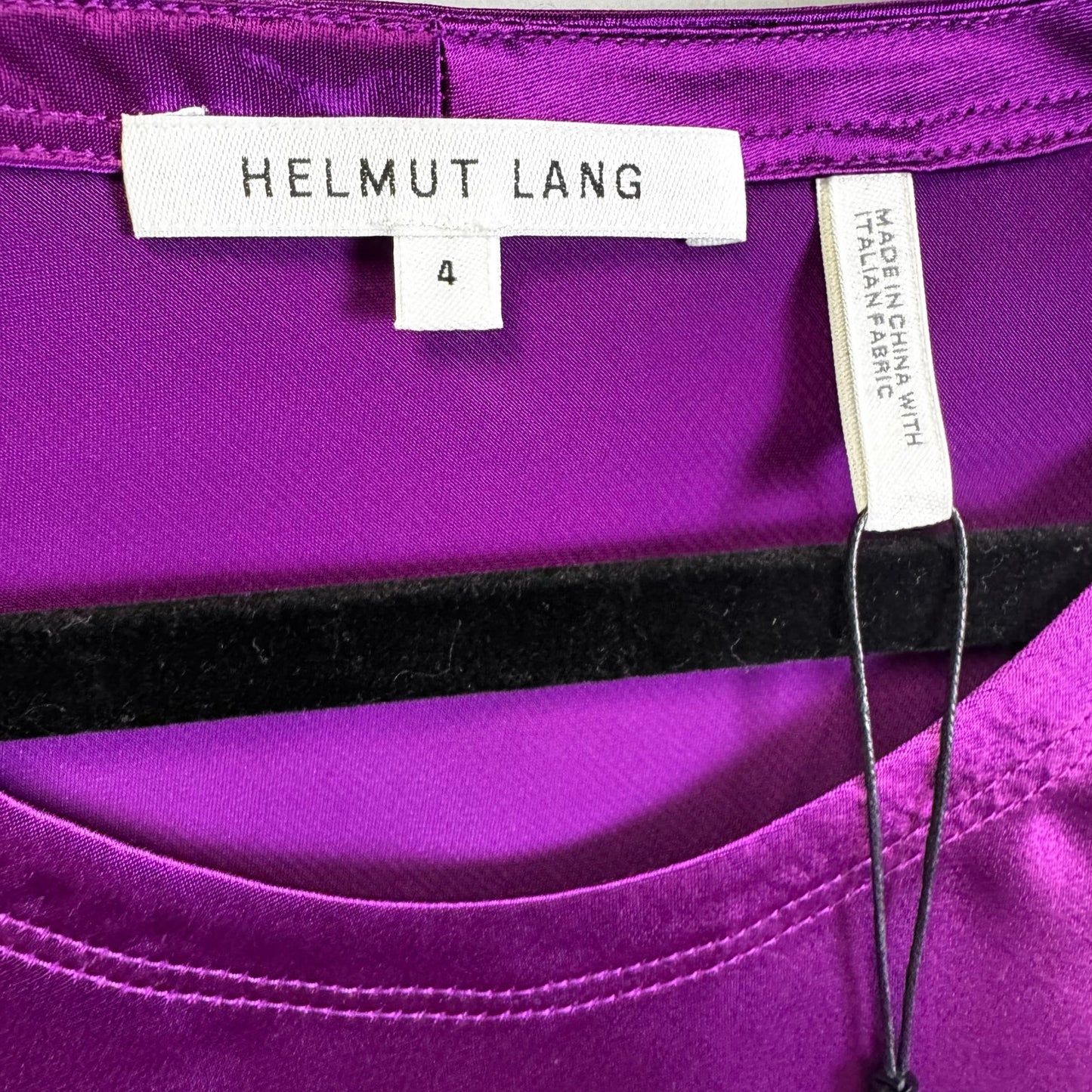 NWT Helmut Lang Purple Sleeveless Ruffle Trim Crewneck Tank Top Womens 4