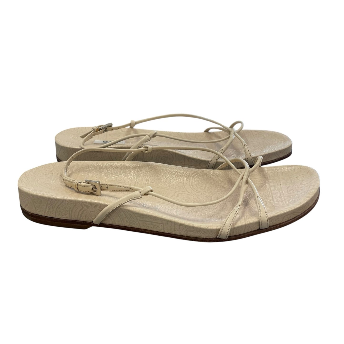 Vintage Prada Cream Leather Strappy Buckle Closure Sandal Womens Size 39 / US 9