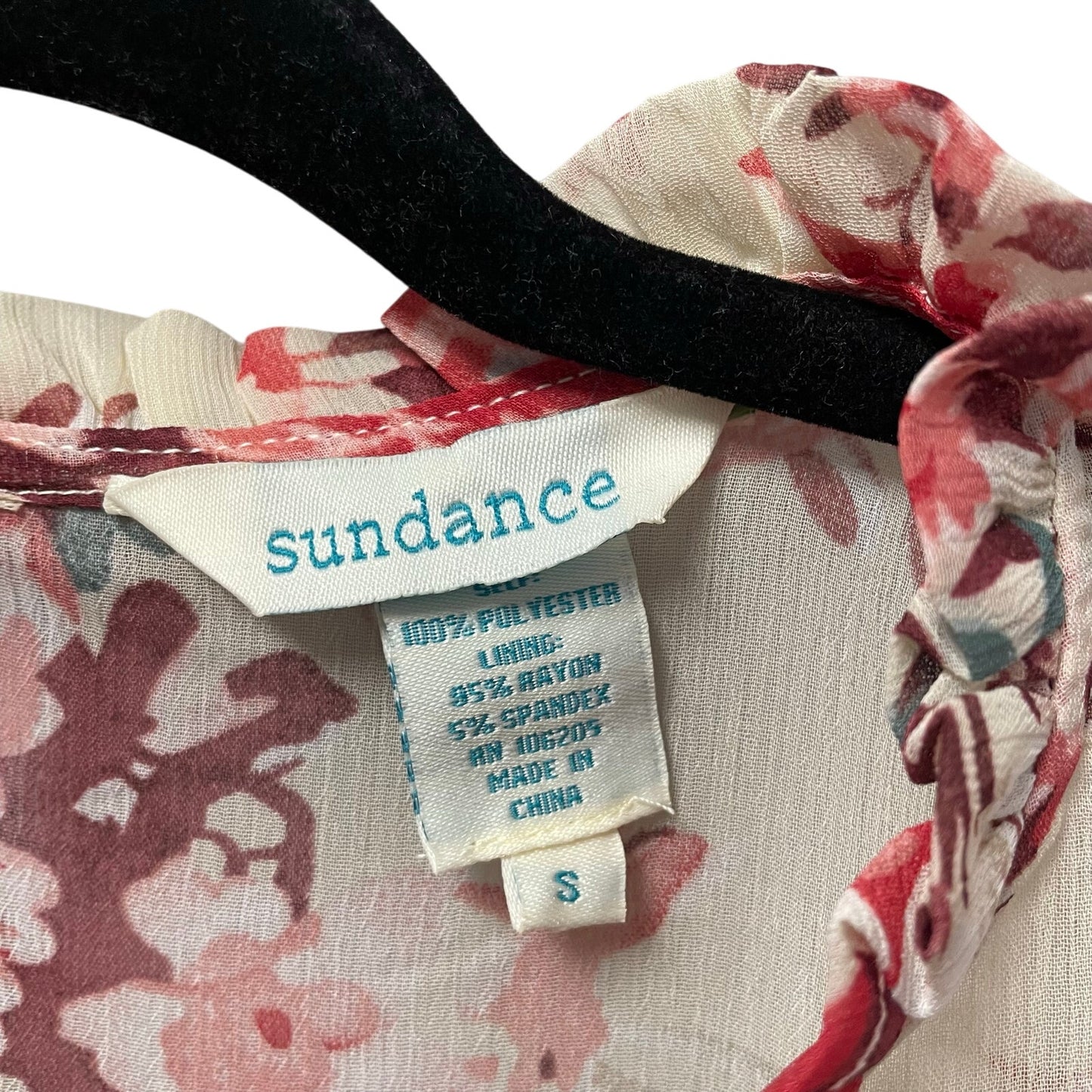 Sundance Flora Muse Layered Top Cream Burgundy Flower Print Womens Small