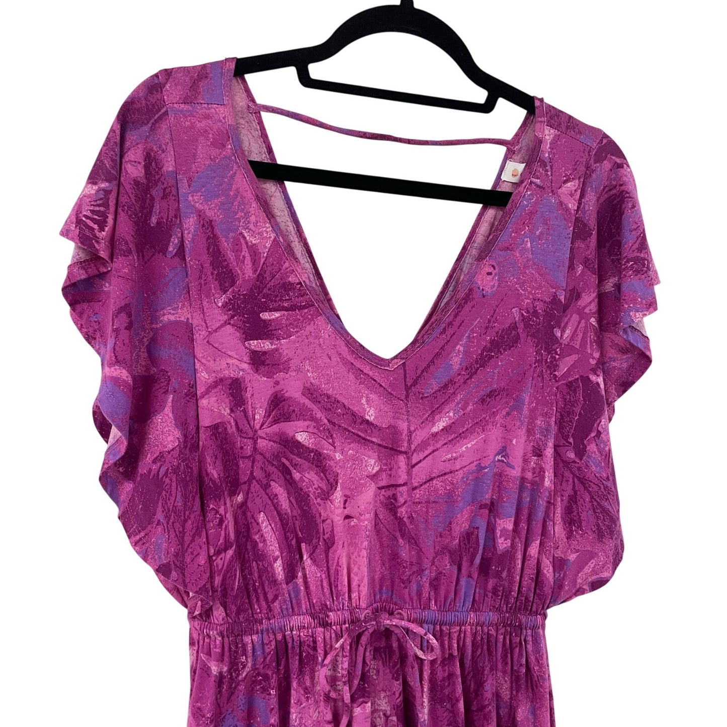 Anthropologie Daily Practice Tiered Ruffle Mini Dress Pink Purple Womens XS
