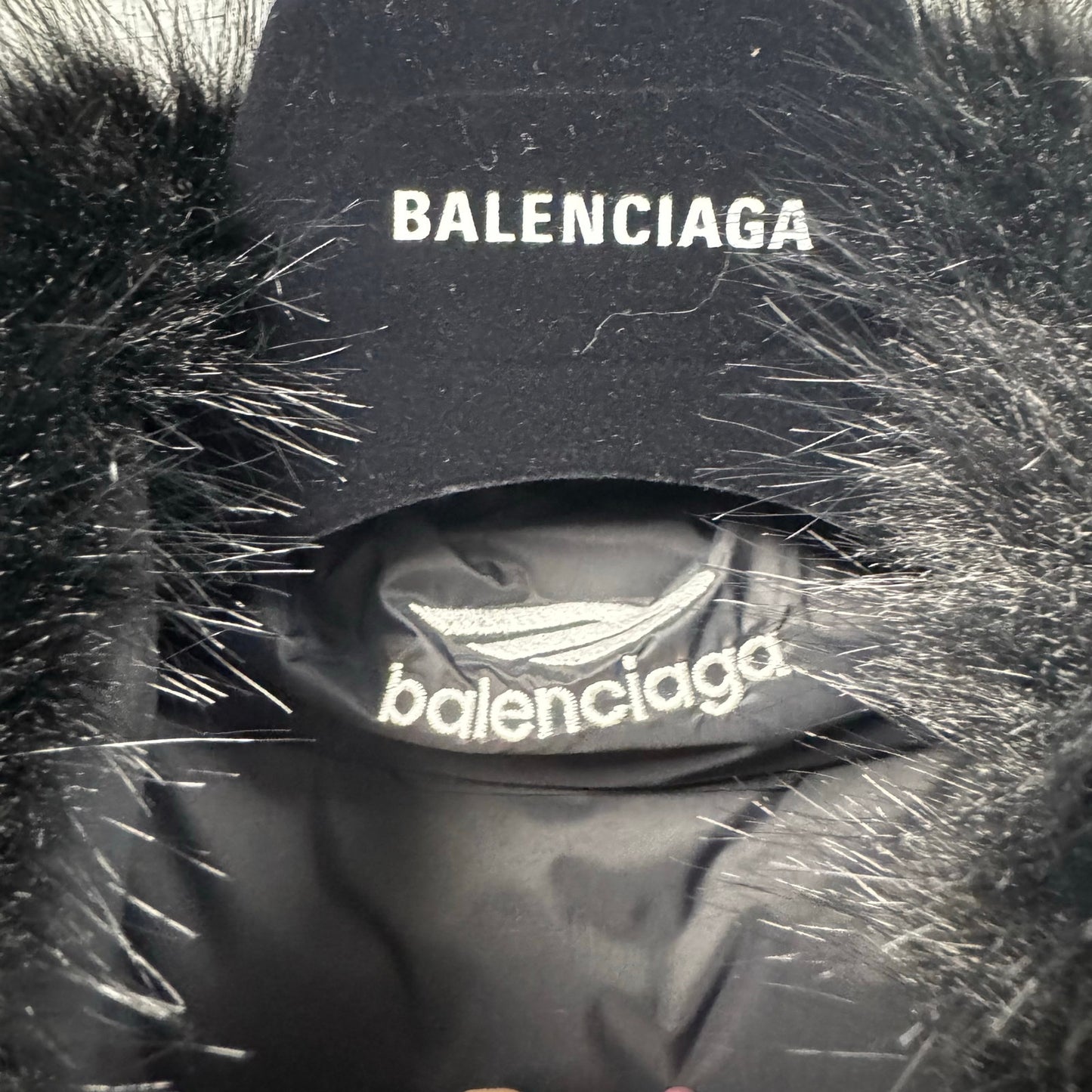 NWT Balenciaga Black Faux Fur Reversible Ski Jacket Womens 6
