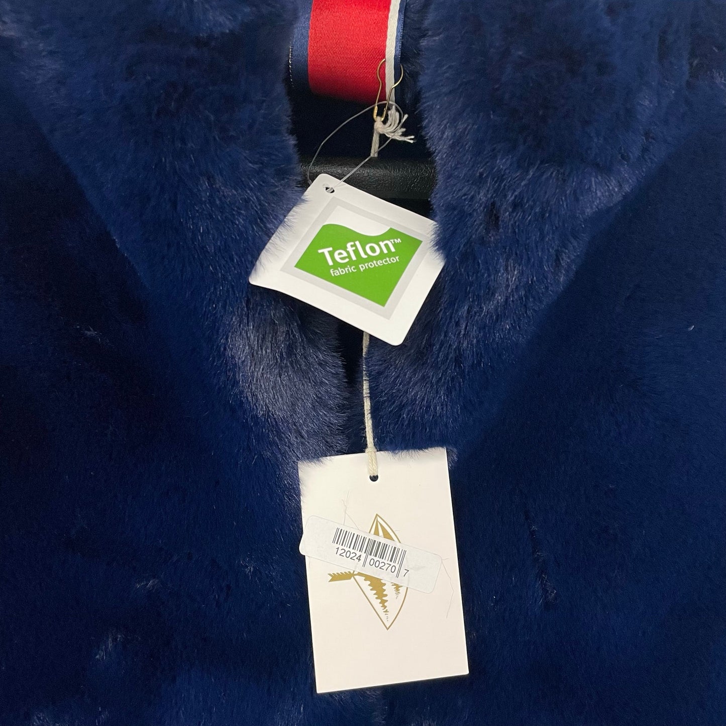 NWT Pretty Rugged Faux Fur Bomber Jacket Coat in Marine Navy Blue Womens Medium