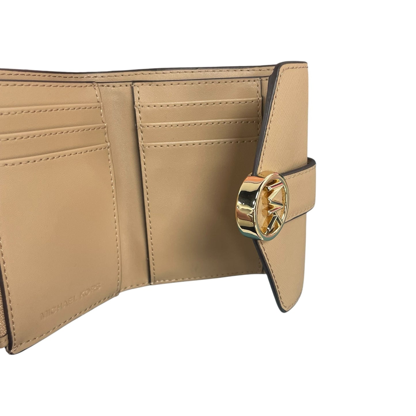 NWT Michael Michael Kors Carmen Medium Flap Bifold Wallet Animal Print